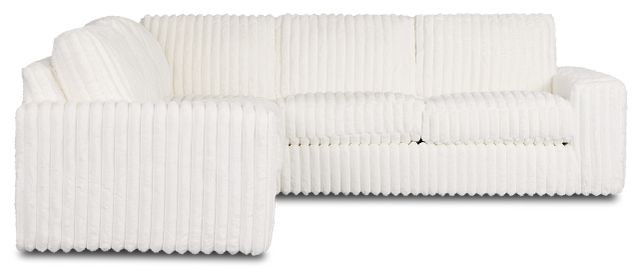 Teddy White Fabric Small Two-arm Sectional