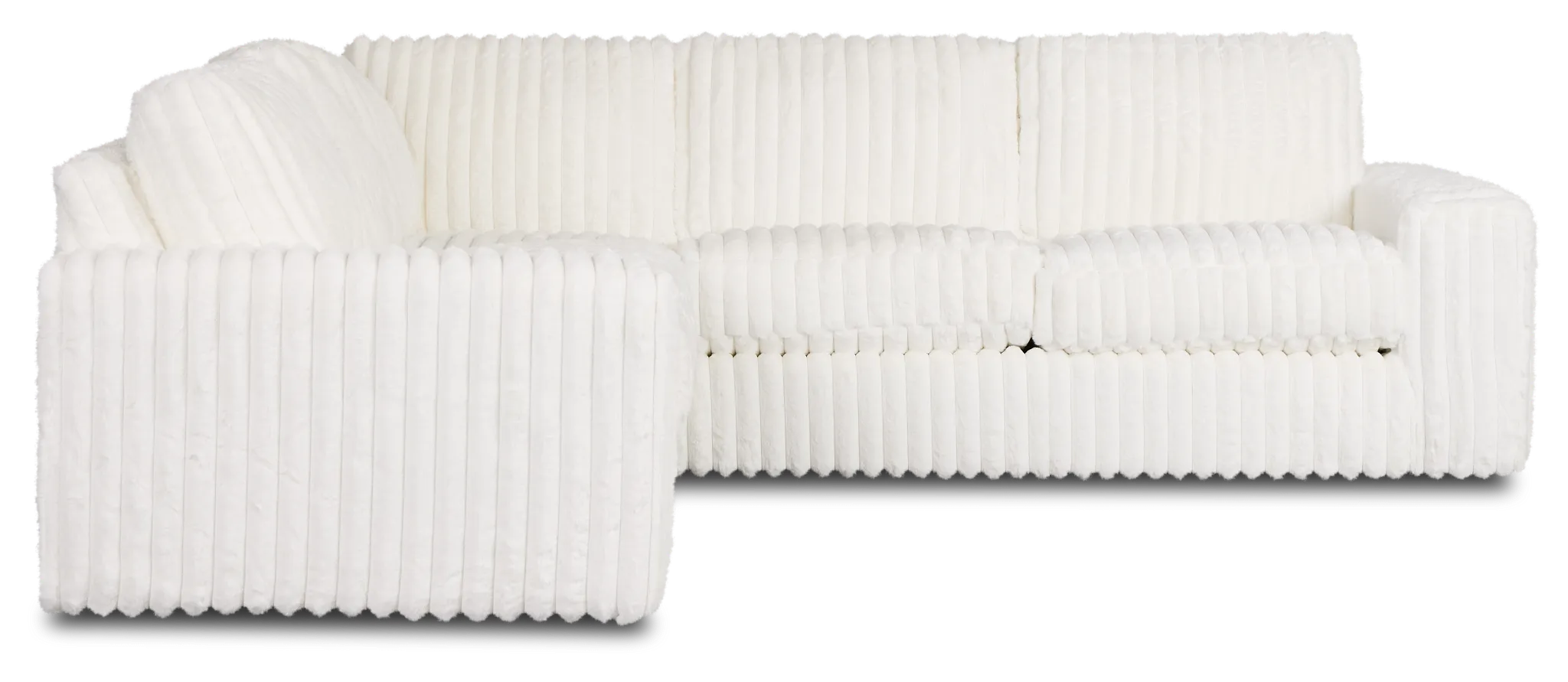 Teddy White Fabric Small Two-arm Sectional