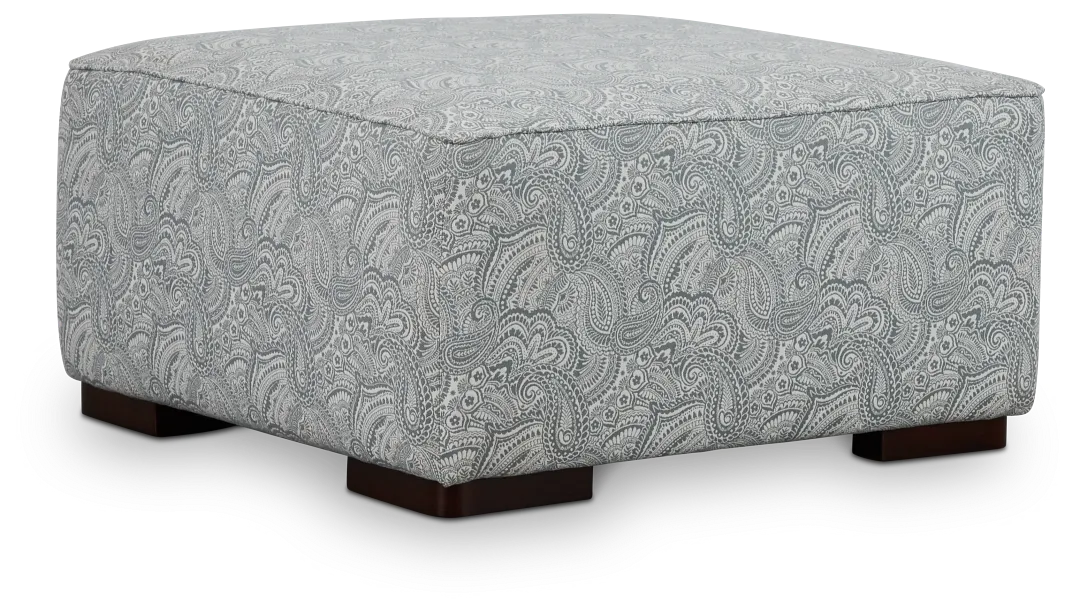 Venezia Blue Fabric Cocktail Ottoman