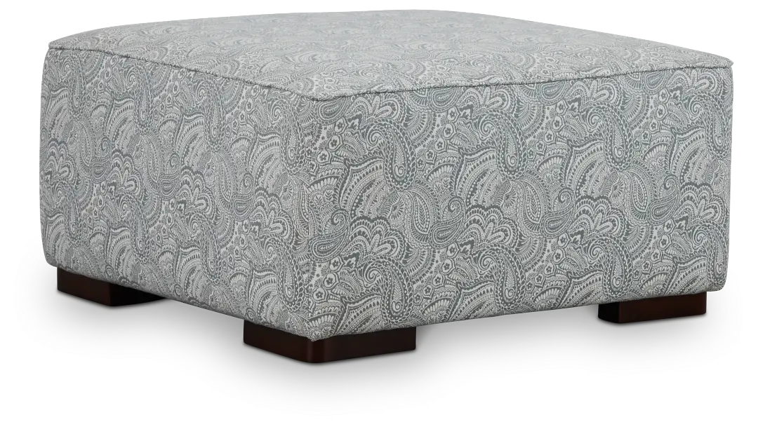 Venezia Blue Fabric Cocktail Ottoman Venezia Blue Fabric Cocktail Ottoman