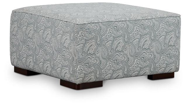 Venezia Blue Fabric Cocktail Ottoman