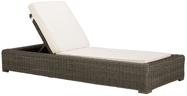 Canyon Gray White Cushioned Chaise (0)