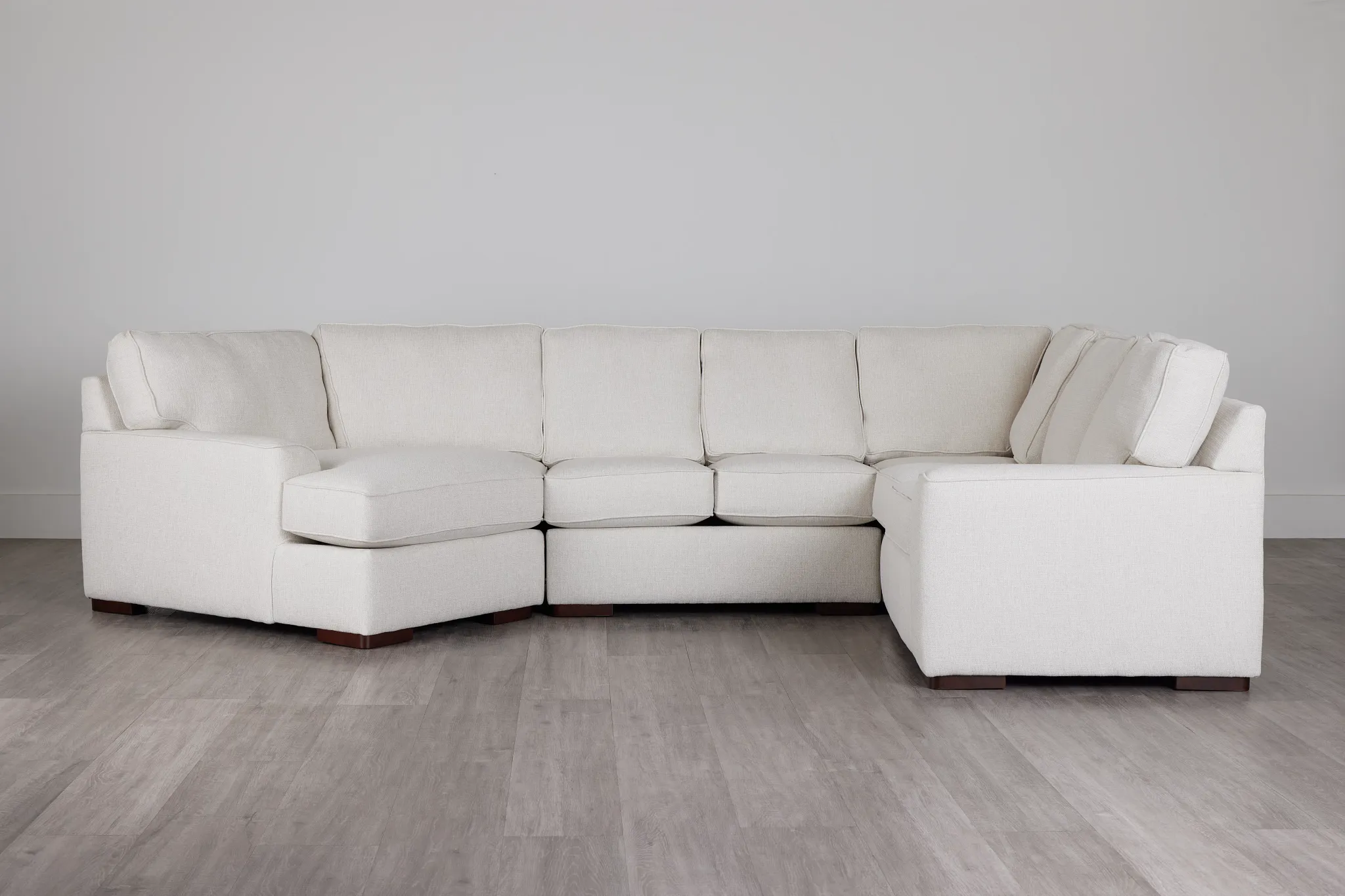 Austin White Fabric Small Left Cuddler Sectional