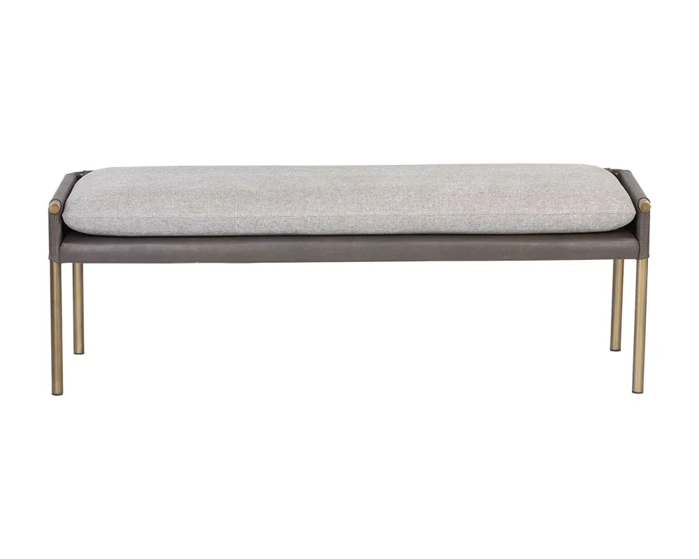 Monroe Gray Upholstered Bench