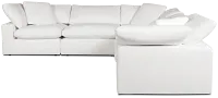 Nixon White Fabric 5-piece Modular Sectional