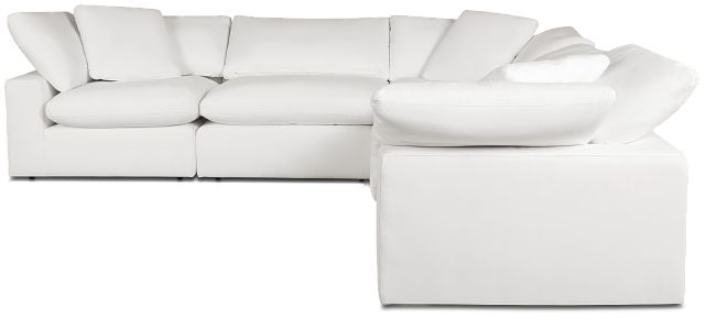 Nixon White Fabric 5-piece Modular Sectional