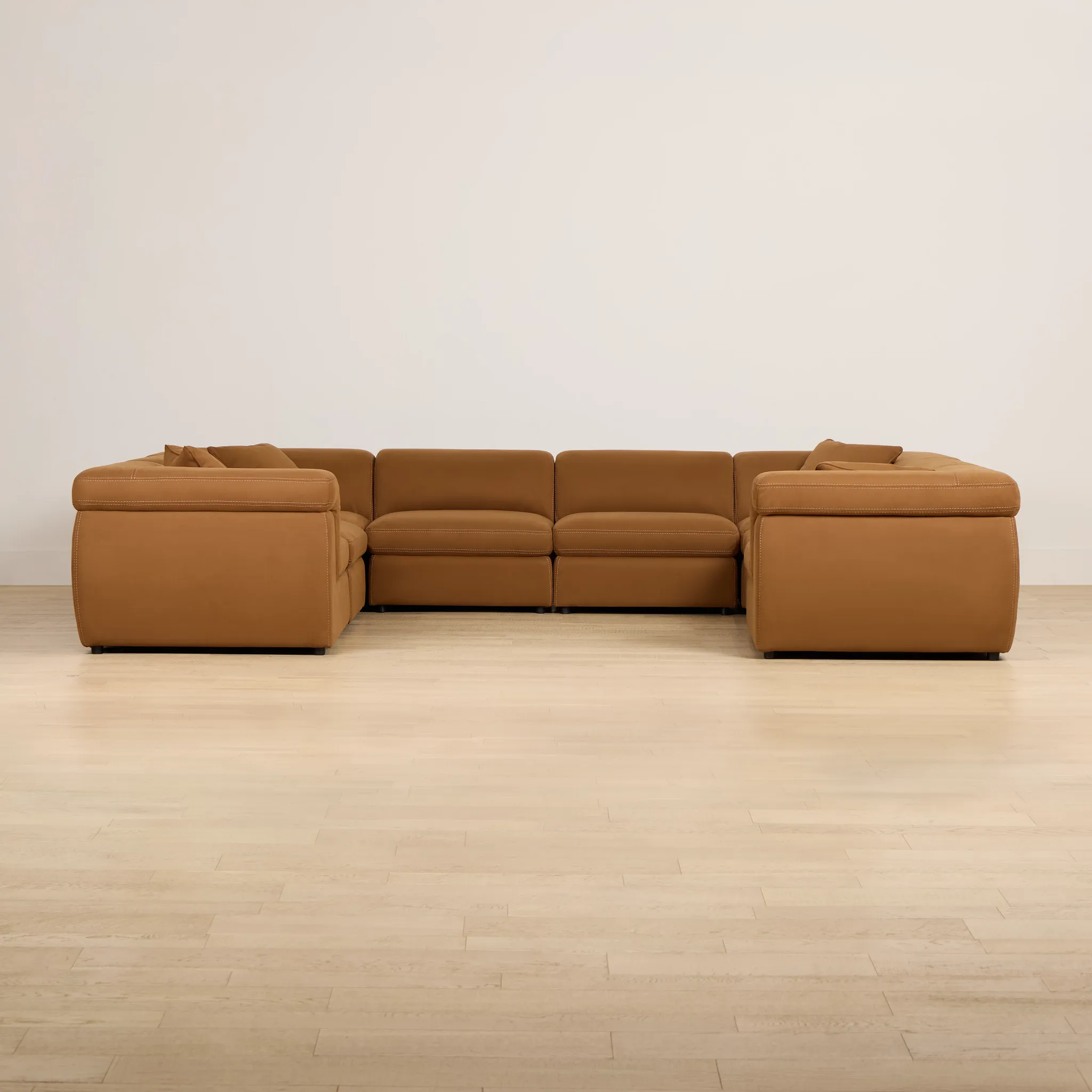 Aria Medium Brown Micro Immersive 8-piece Modular Sectional W/4 Speakers