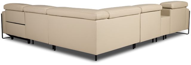 Atlas Taupe Lthr/vinyl Medium Power Reclining Left Chaise Sectional