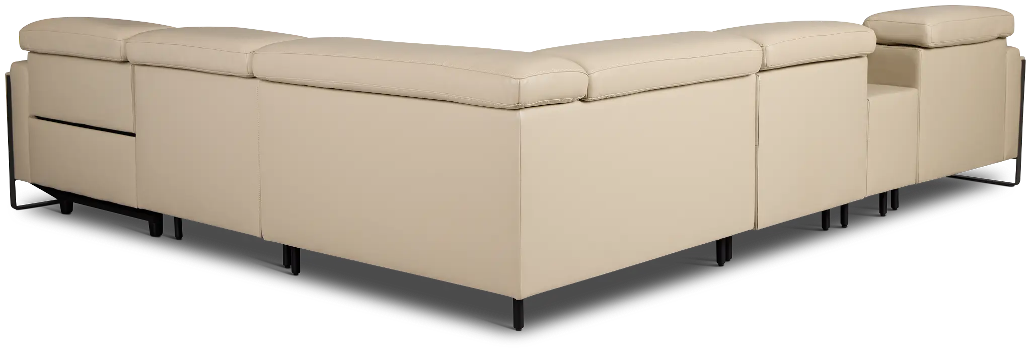 Atlas Taupe Lthr/vinyl Medium Power Reclining Left Chaise Sectional Atlas Taupe Lthr/vinyl Medium Power Reclining Left Chaise Sectional