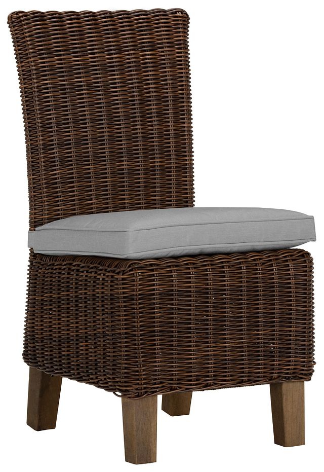 Canyon Dark Brown Gray Woven Side Chair