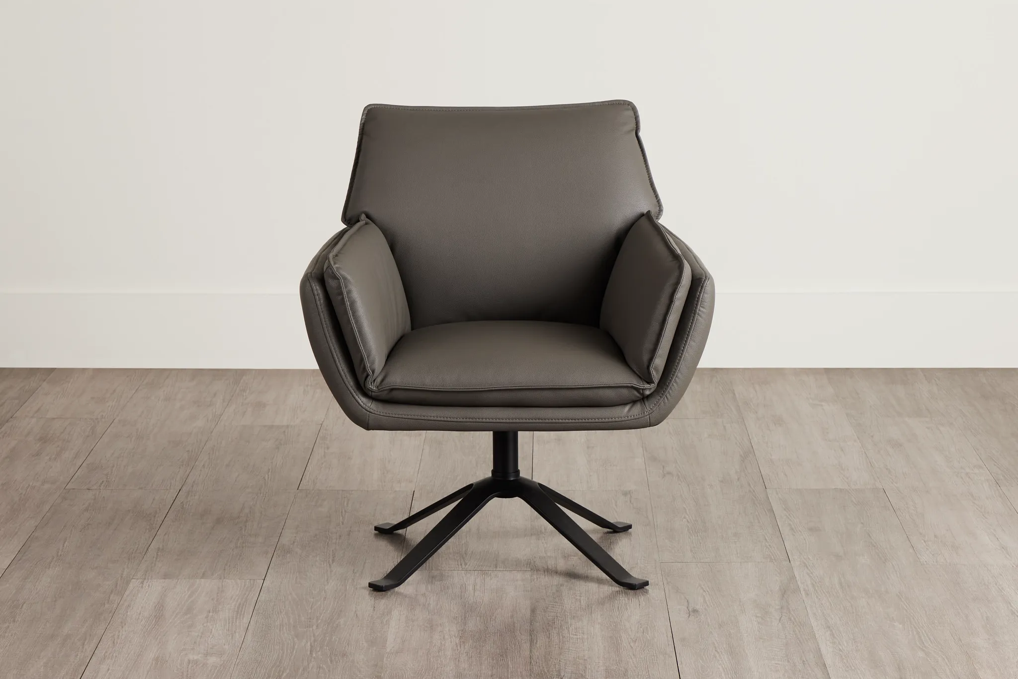 Farley Dark Gray Micro Swivel Accent Chair