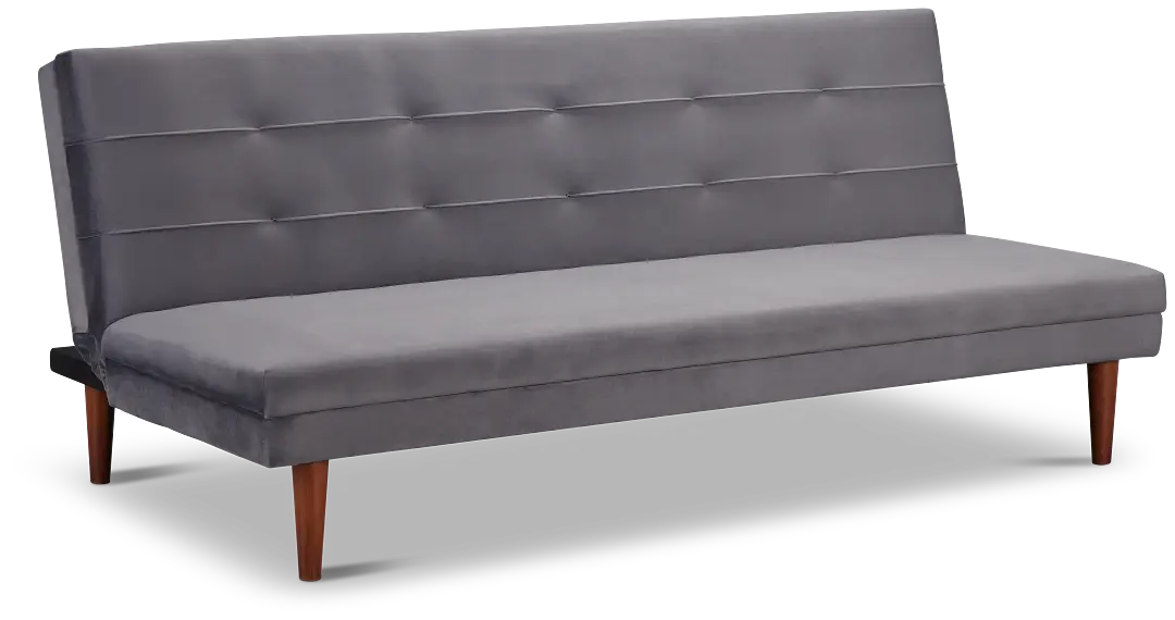 Ellie Dark Gray Velvet Sofa Futon Ellie Dark Gray Velvet Sofa Futon