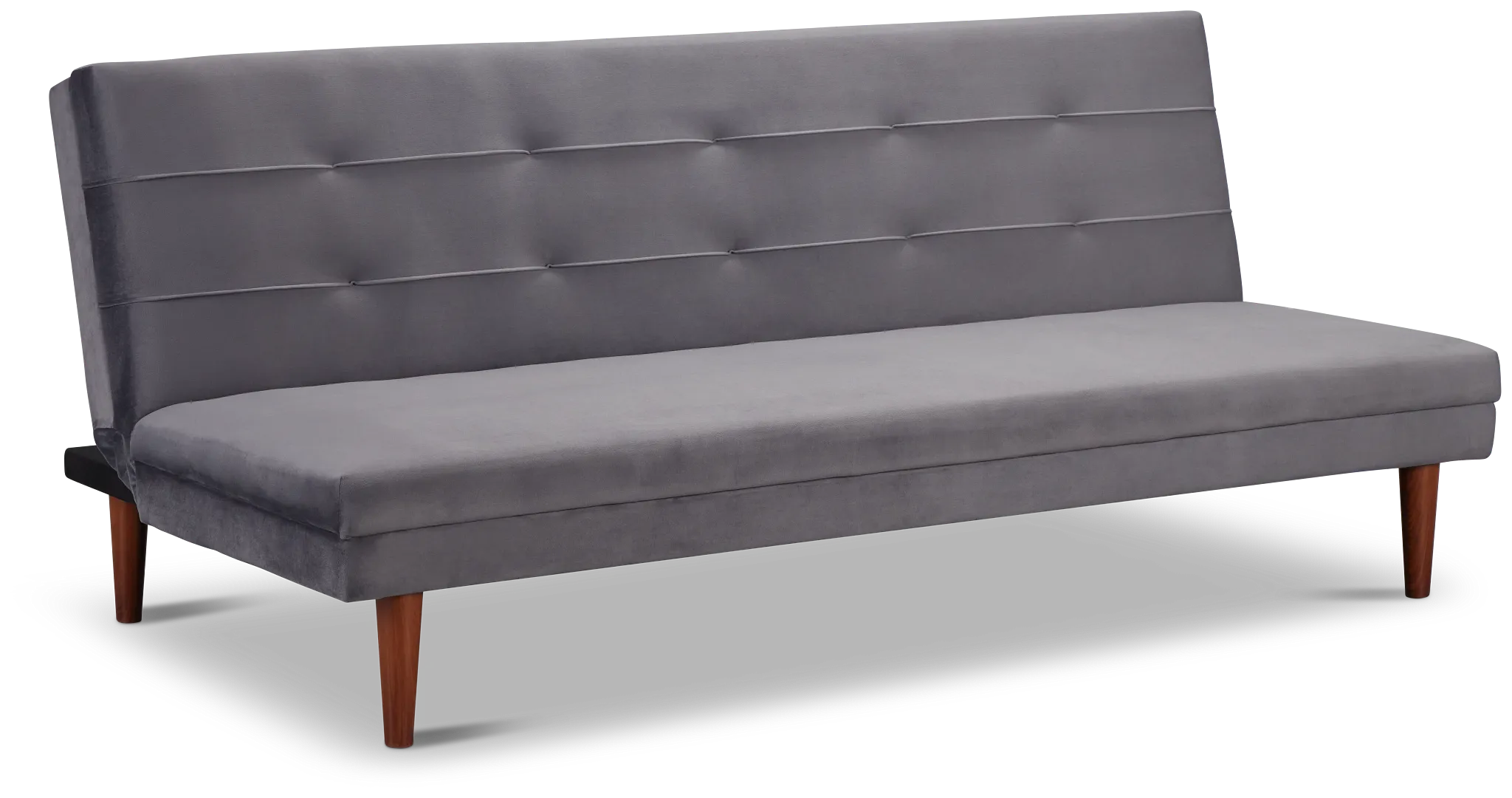 Ellie Dark Gray Velvet Sofa Futon