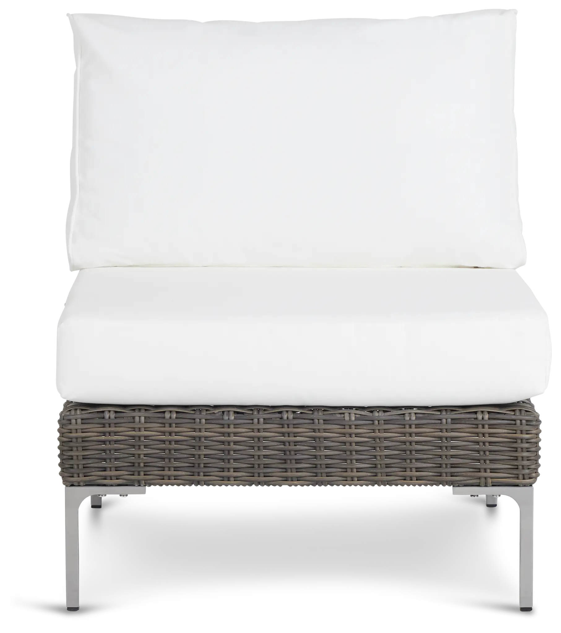 Tulum White Woven Armless Chair W/ Cushion Tulum White Woven Armless Chair W/ Cushion