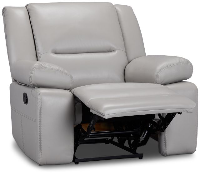 Peyton Light Gray Lthr/vinyl Recliner