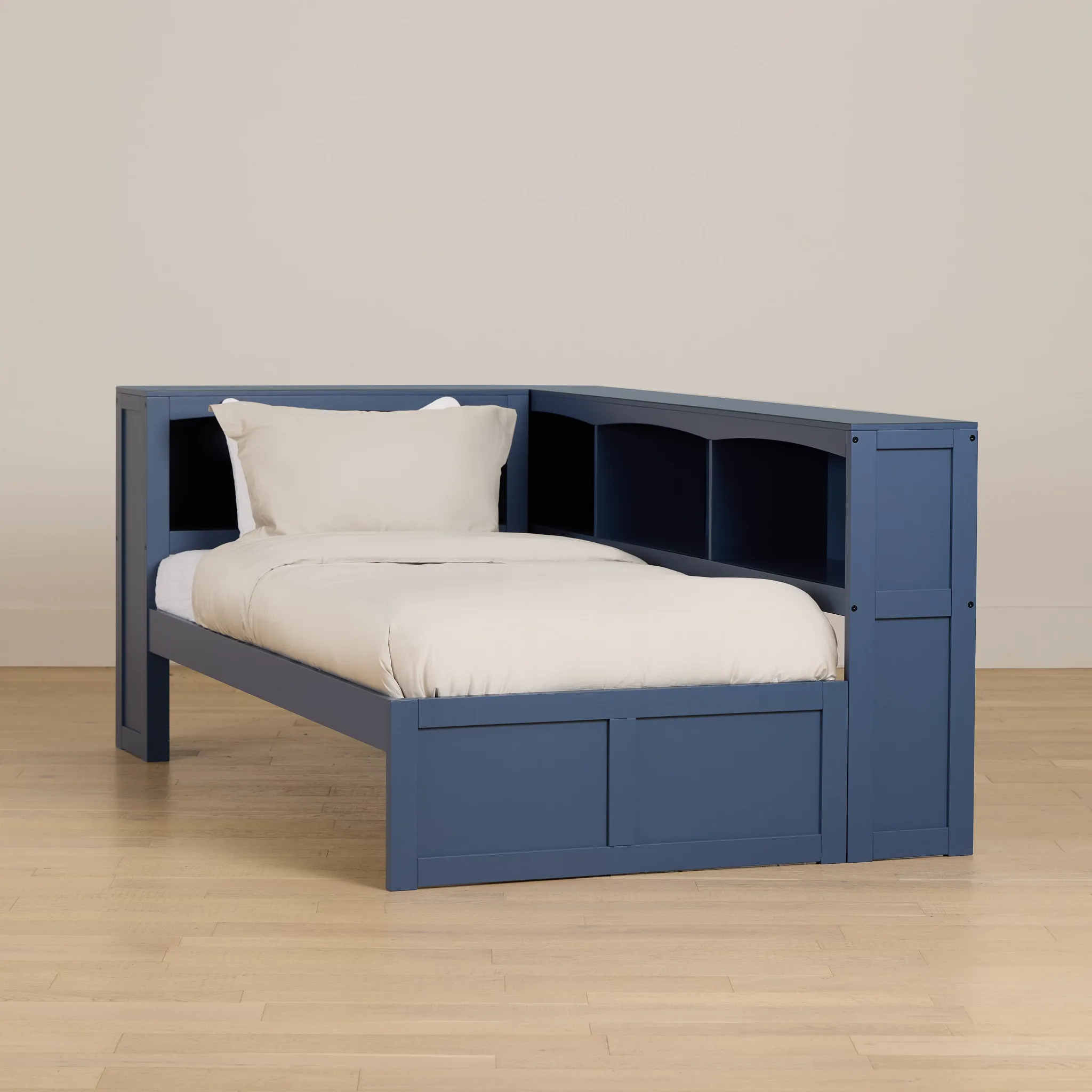 Charleston Dark Blue Corner Bookcase Bed