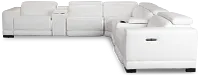 Lombardy White Micro Large Triple Power Reclining Two-arm Sectional