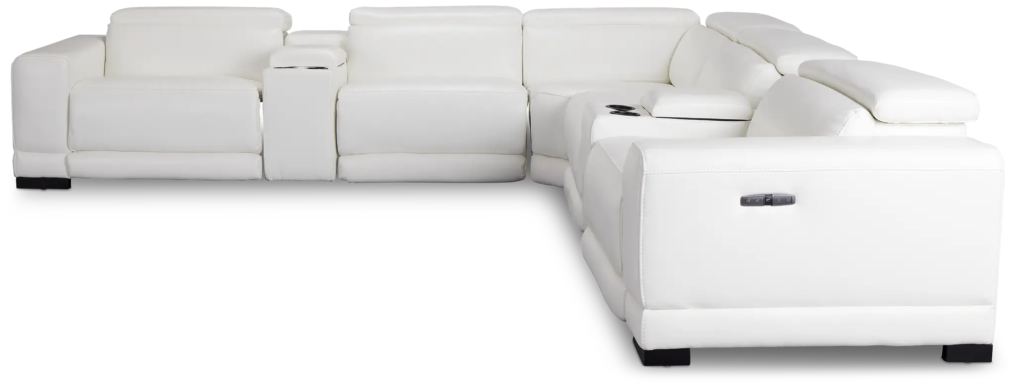 Lombardy White Micro Large Triple Power Reclining Two-arm Sectional Lombardy White Micro Large Triple Power Reclining Two-arm Sectional