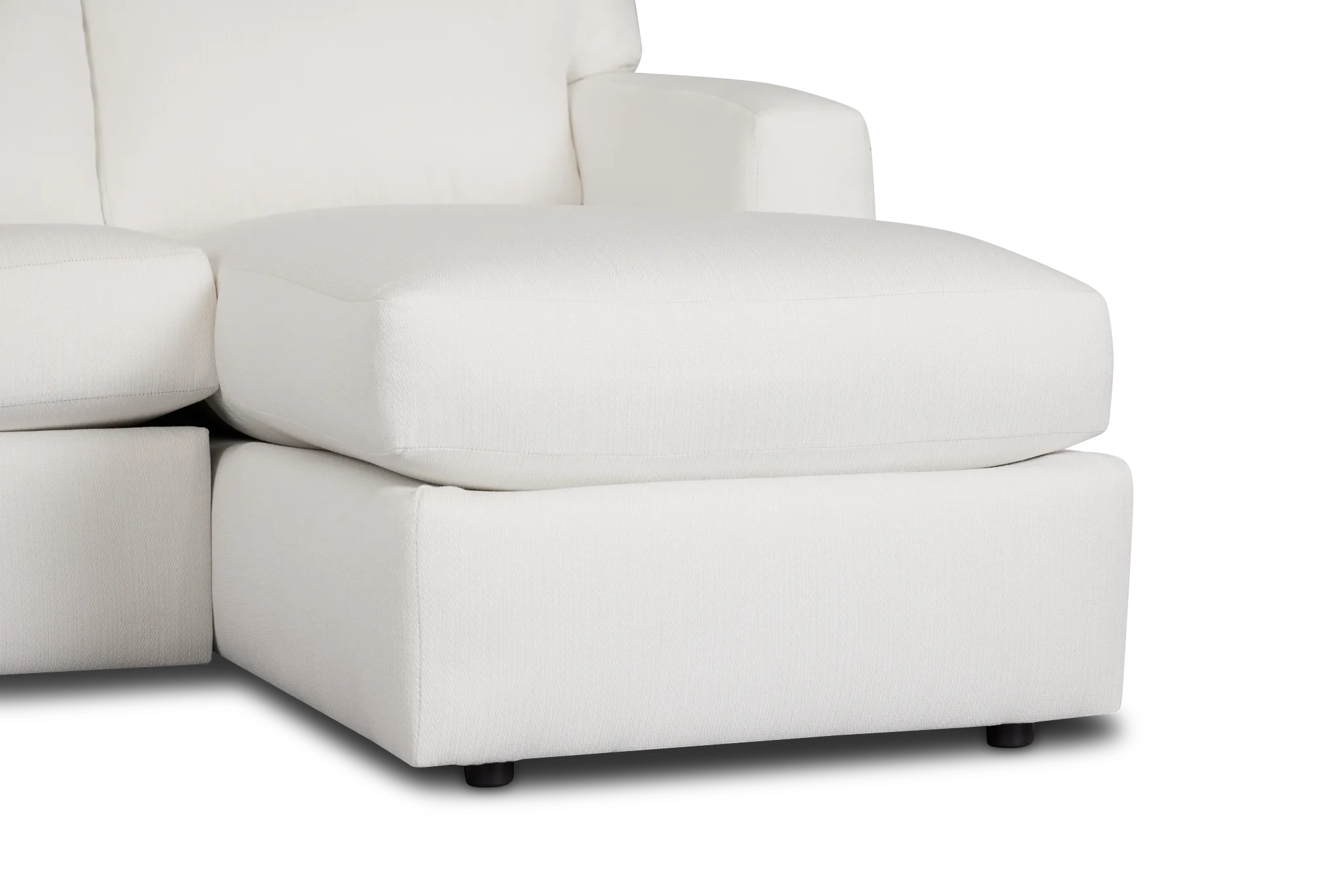 Rhodes White Fabric Medium Right Chaise Sectional