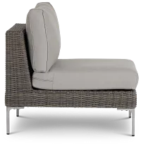 Tulum Gray Woven Armless Chair W/ Cushion