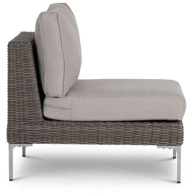 Tulum Gray Woven Armless Chair W/ Cushion (2)