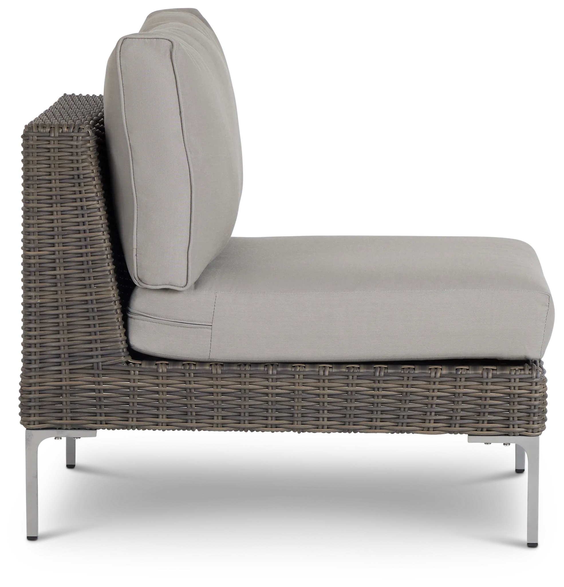 Tulum Gray Woven Armless Chair W/ Cushion