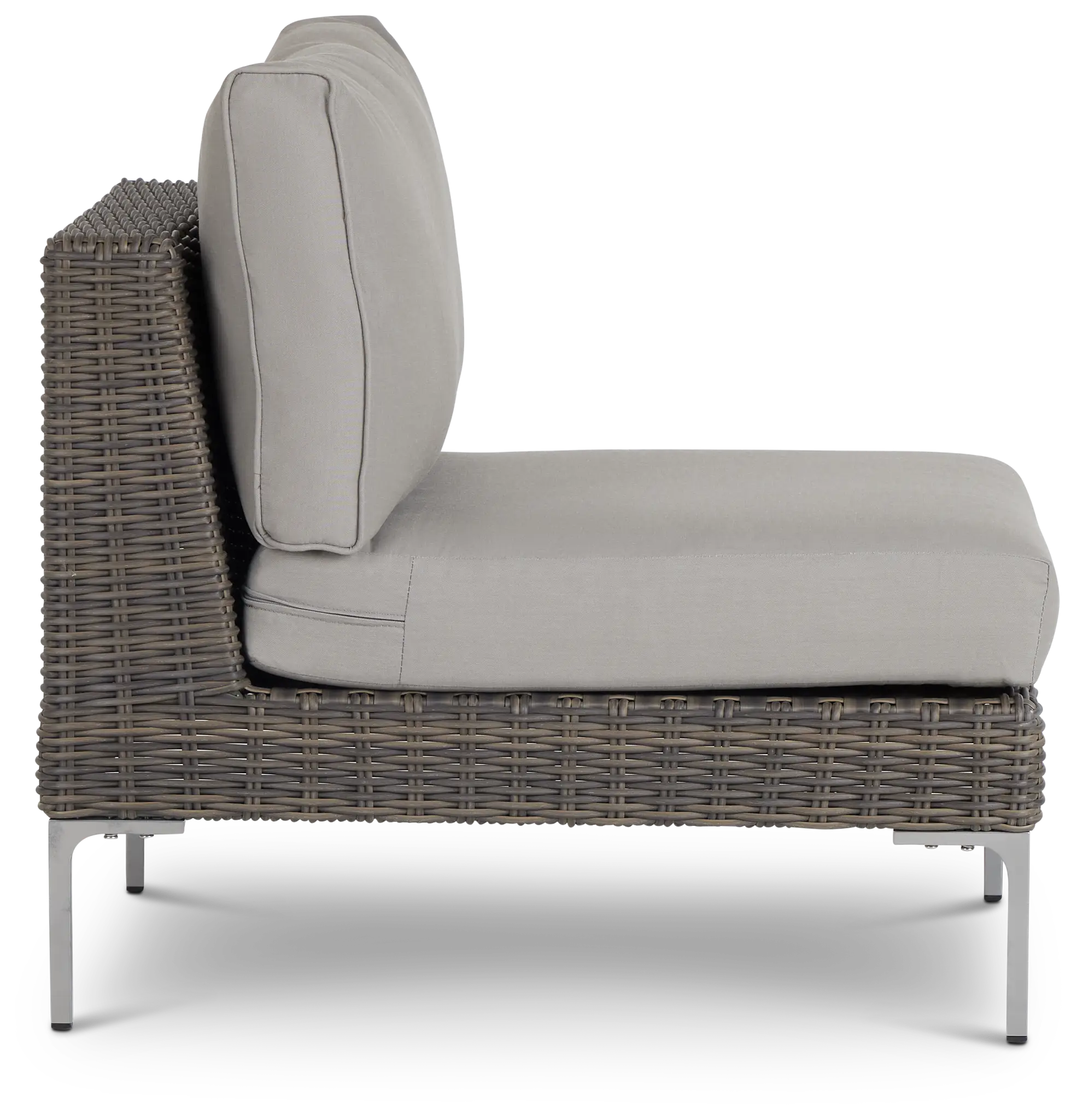 Tulum Gray Woven Armless Chair W/ Cushion Tulum Gray Woven Armless Chair W/ Cushion