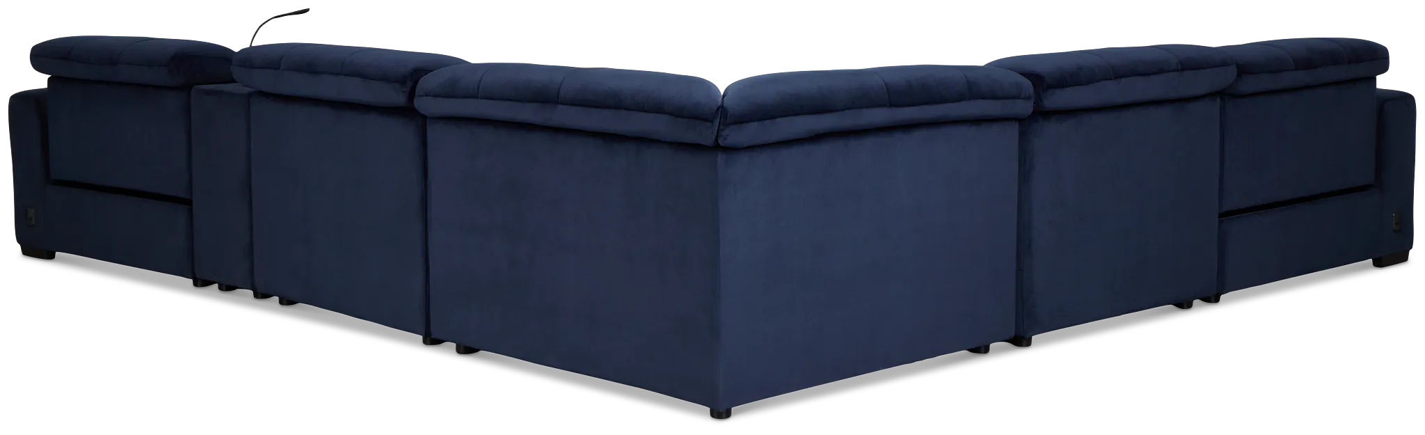 Gemma Navy Velvet Medium Dual Power 2-arm Reclining Sectional
