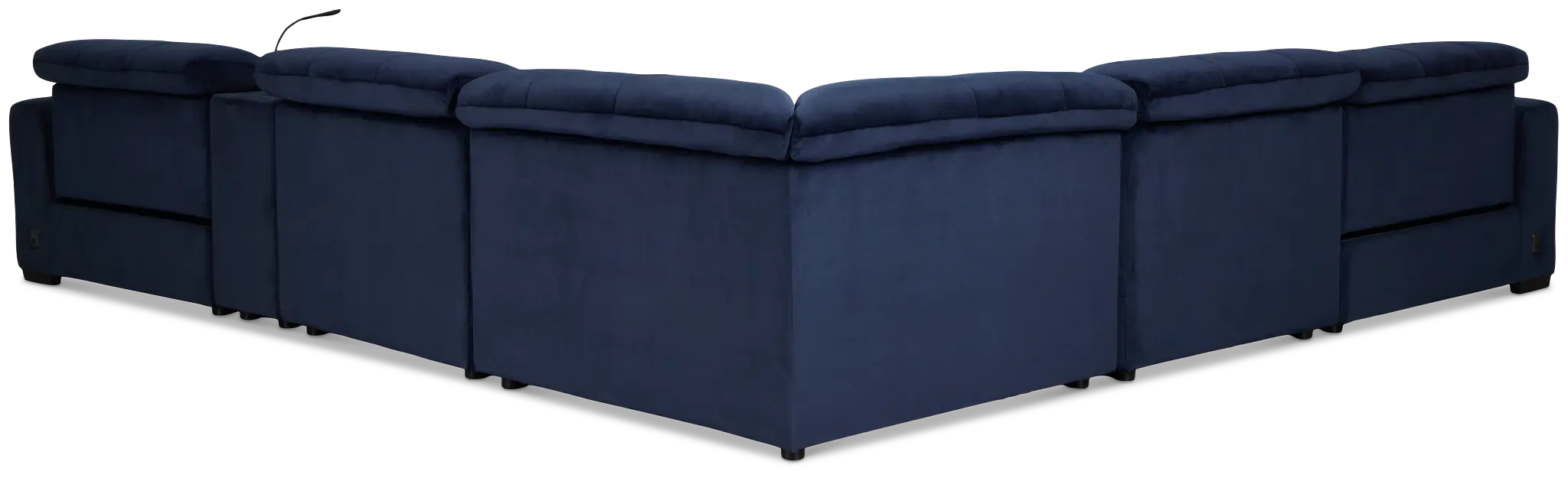 Gemma Navy Velvet Medium Dual Power 2-arm Reclining Sectional Gemma Navy Velvet Medium Dual Power 2-arm Reclining Sectional