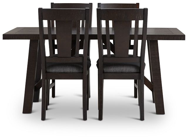 Cash Gray Rect Table & 4 Upholstered Chairs