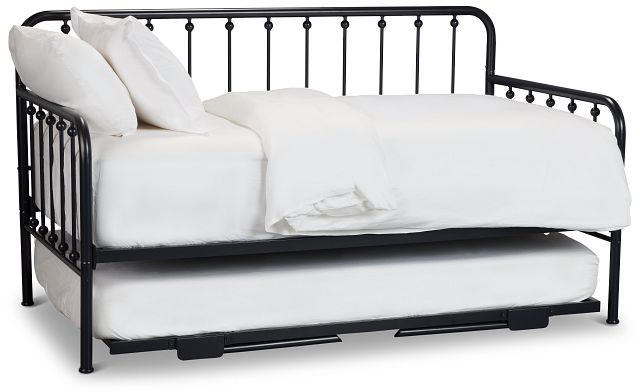 Rory Black Metal Trundle Daybed