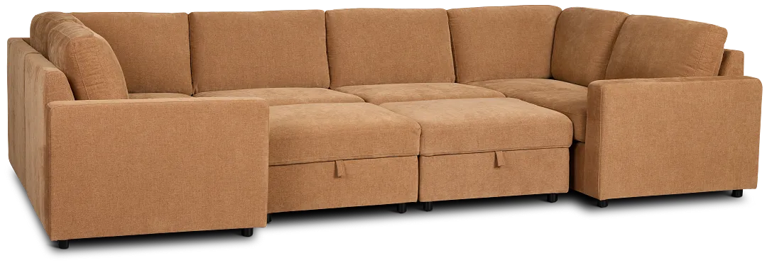 Addie Brown Fabric 8-piece Pit Storage Sectional
