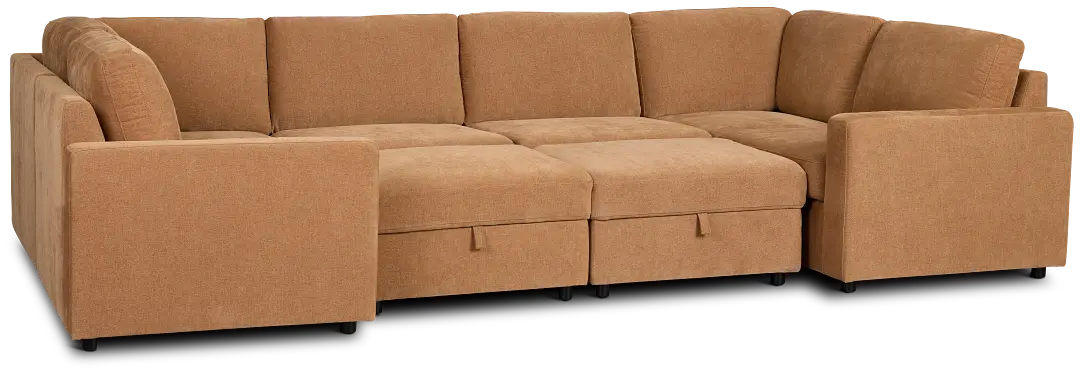 Addie Brown Fabric 8-piece Pit Storage Sectional Addie Brown Fabric 8-piece Pit Storage Sectional