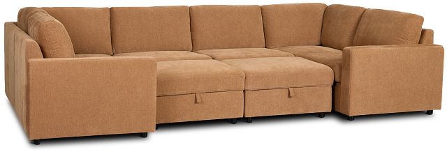 Addie Brown Fabric 8-piece Pit Storage Sectional