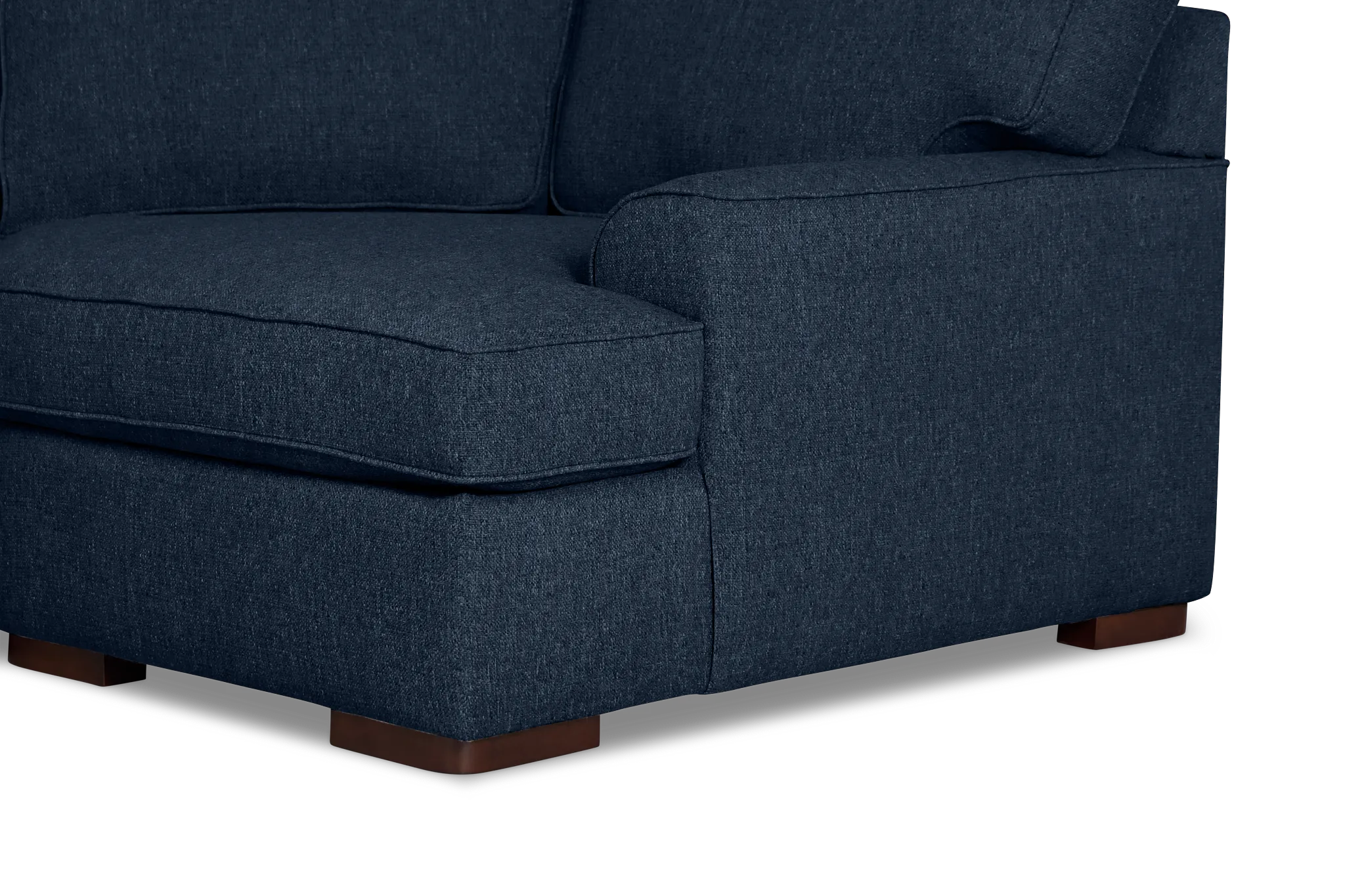 Sinclair Dark Blue Fabric Left Chaise Cuddler Sectional