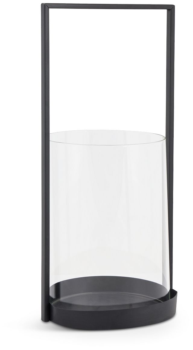 Edna Black Large Candle Holder