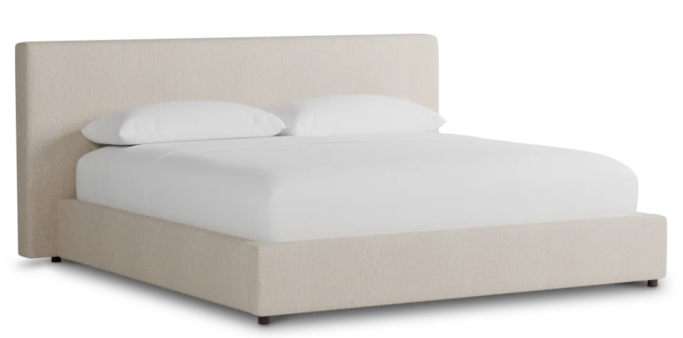 Grayton Revenue Beige 44" Upholstered Platform Bed