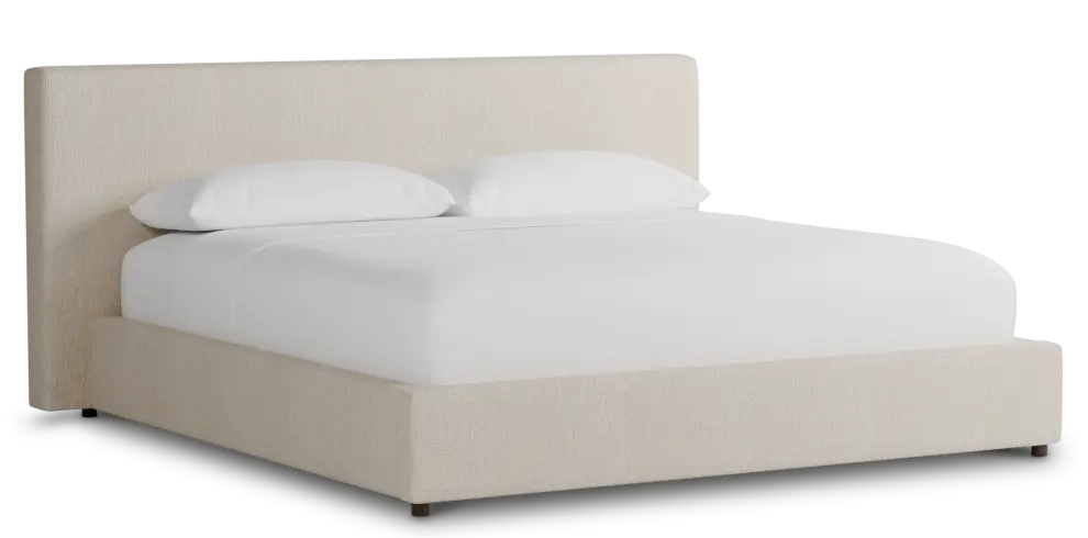 Grayton Revenue Beige 44" Upholstered Platform Bed Grayton Revenue Beige 44" Upholstered Platform Bed