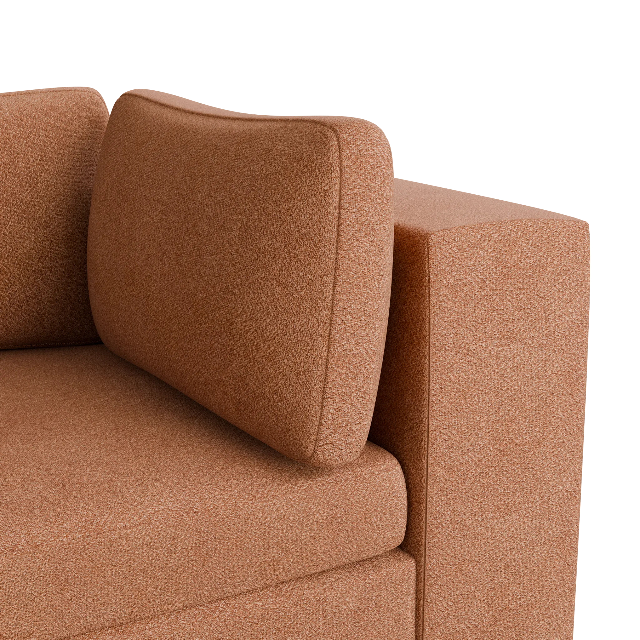 Destin Sutton Orange Fabric 5pc Bumper Sectional