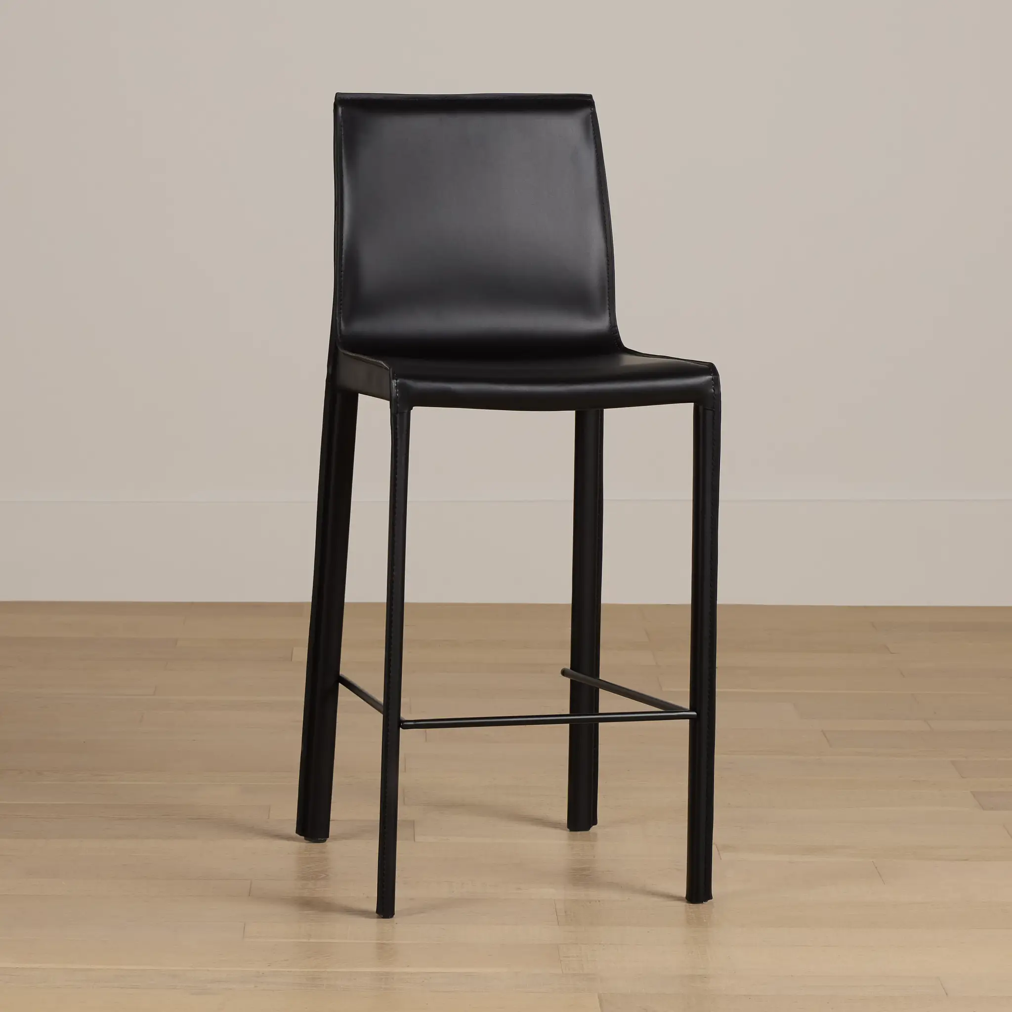 Lugo Black 27" Upholstered Barstool Lugo Black 27" Upholstered Barstool