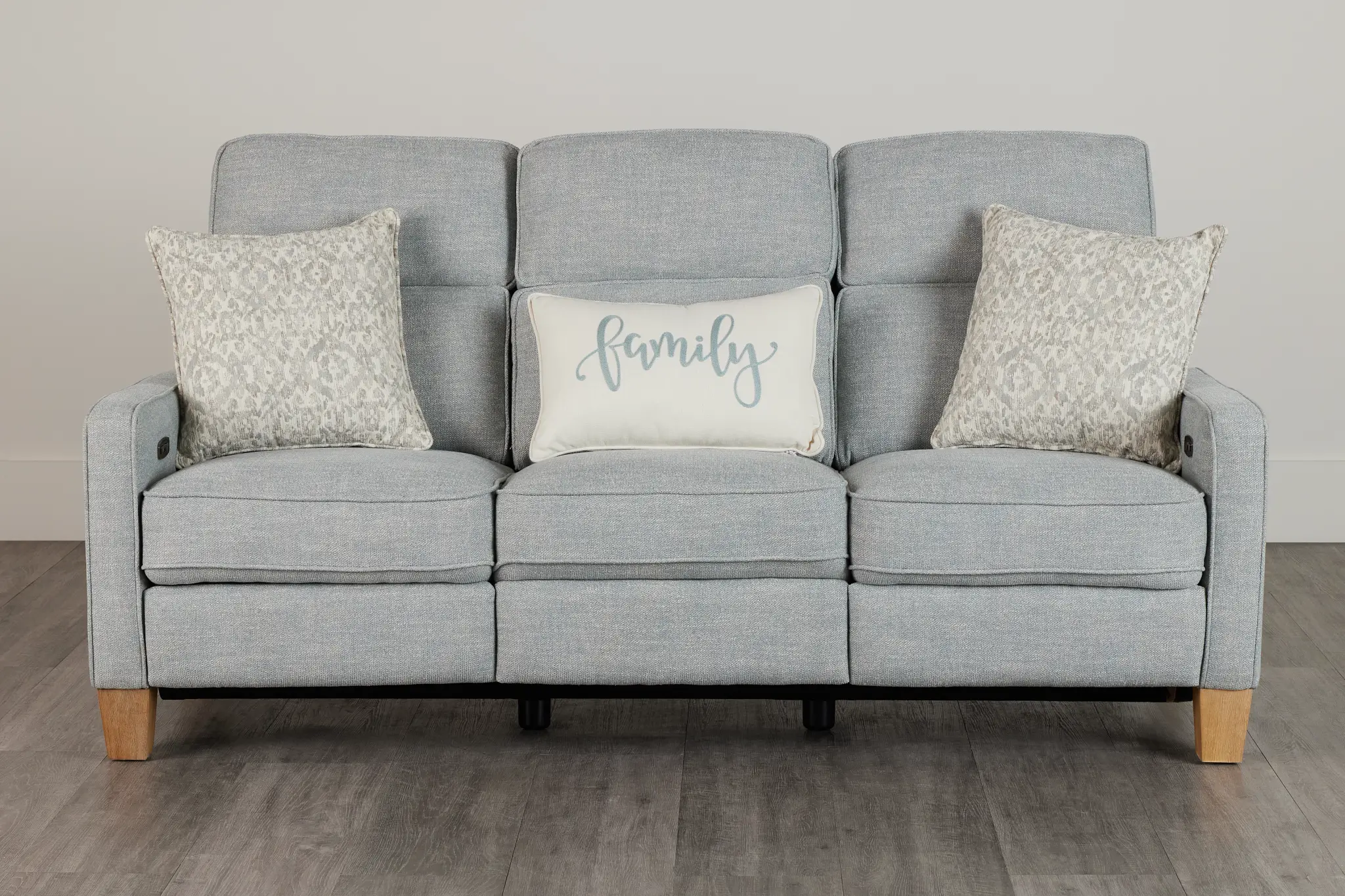 Bayside Light Blue Fabric Power Reclining Sofa Bayside Light Blue Fabric Power Reclining Sofa