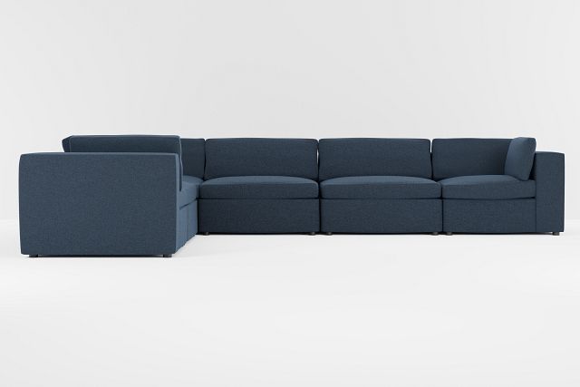 Destin Elite Dark Blue Fabric 6-piece Modular Sectional