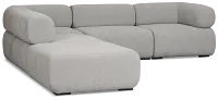 Celeste Light Gray Fabric 5-piece Left Facing Bumper Sectional