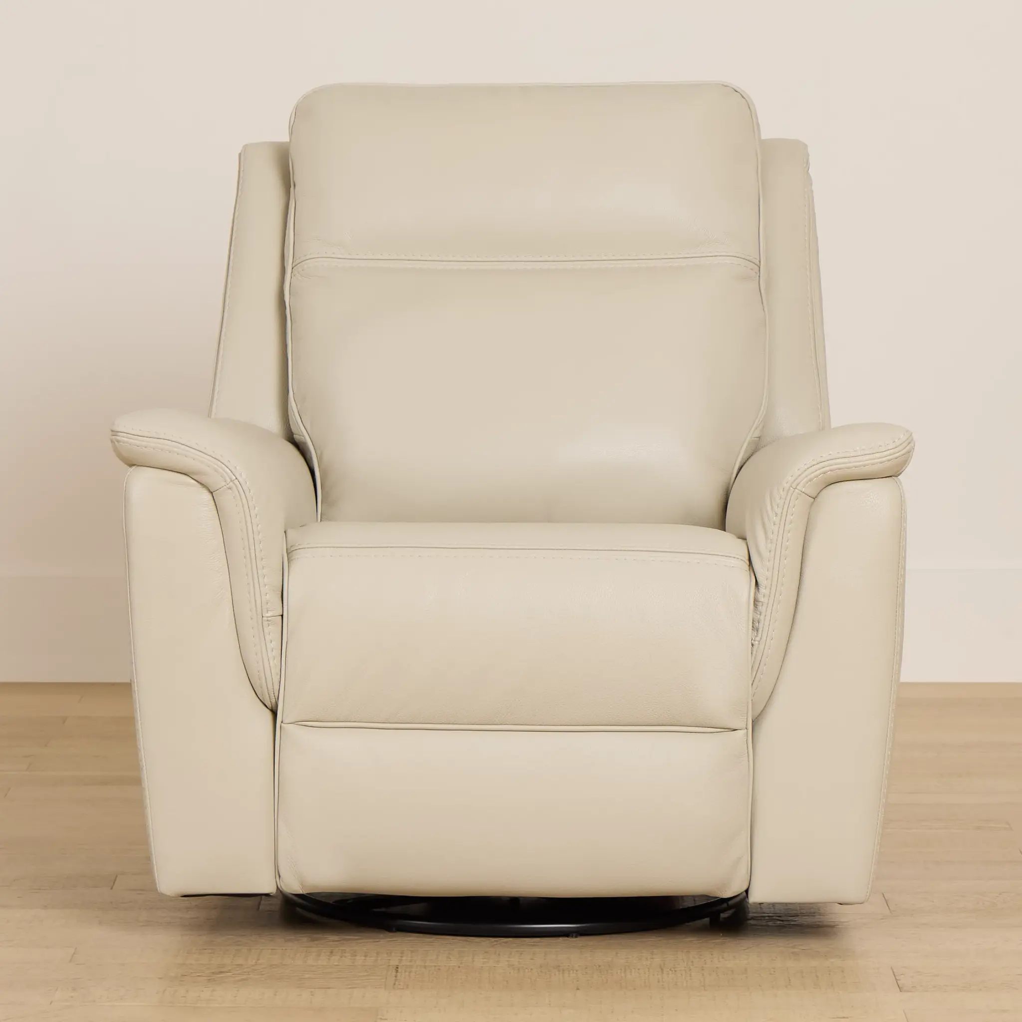 Aiden Light Gray Leather Power Glider Recliner With Power Headrest Aiden Light Gray Leather Power Glider Recliner With Power Headrest