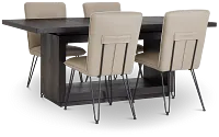 Madden Taupe Table & 4 Upholstered Chairs