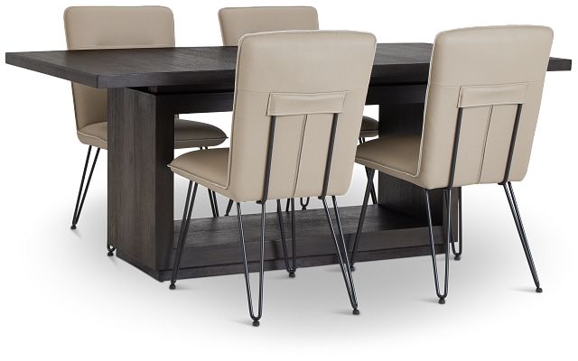 Madden Taupe Table & 4 Upholstered Chairs