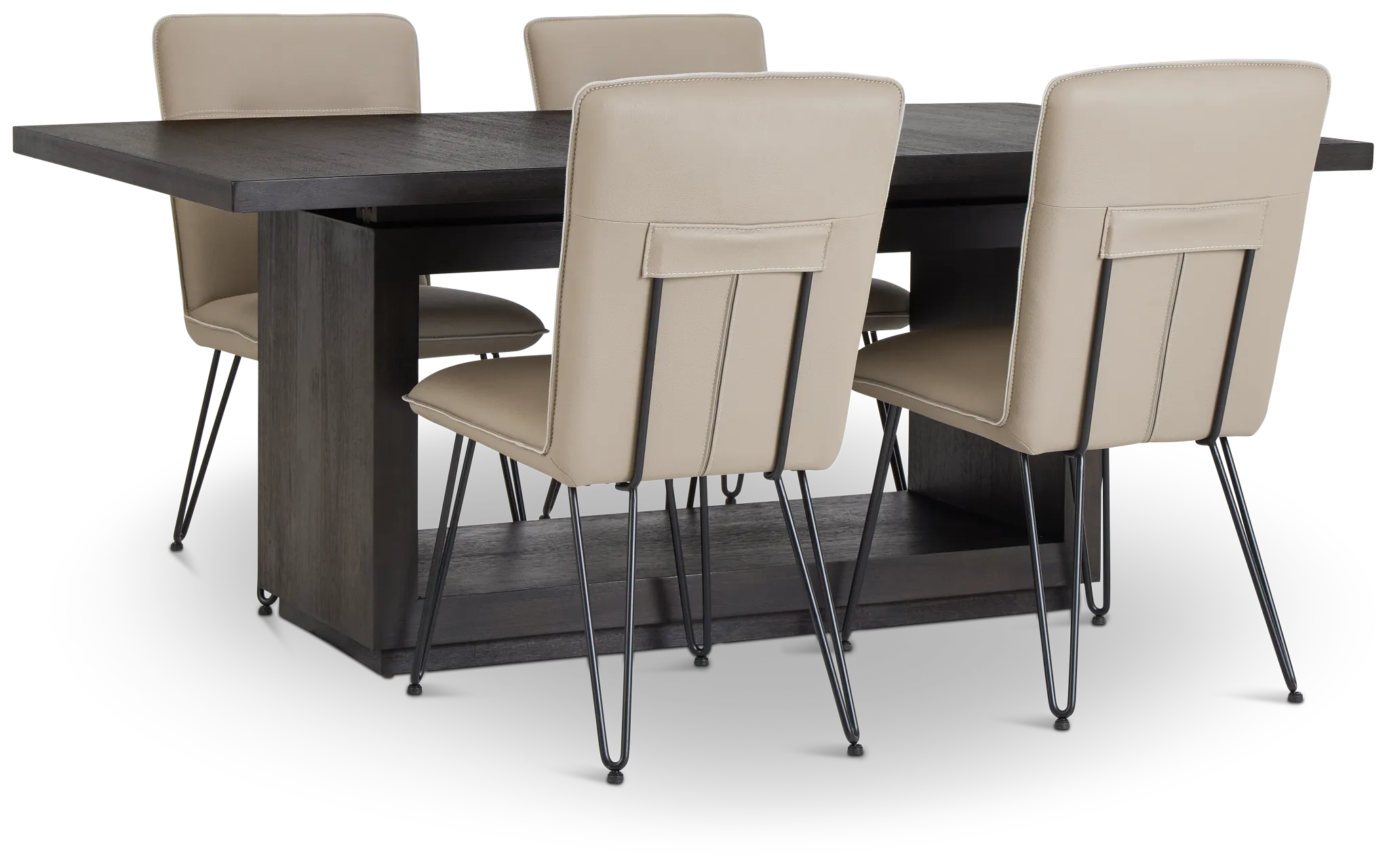 Madden Taupe Table & 4 Upholstered Chairs