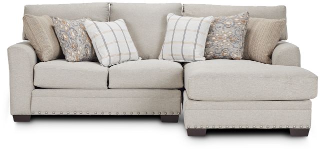 Sadie Light Gray Fabric Right Chaise Sectional (3)