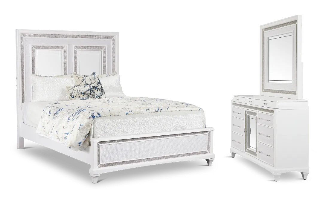 Milan White Panel Bedroom