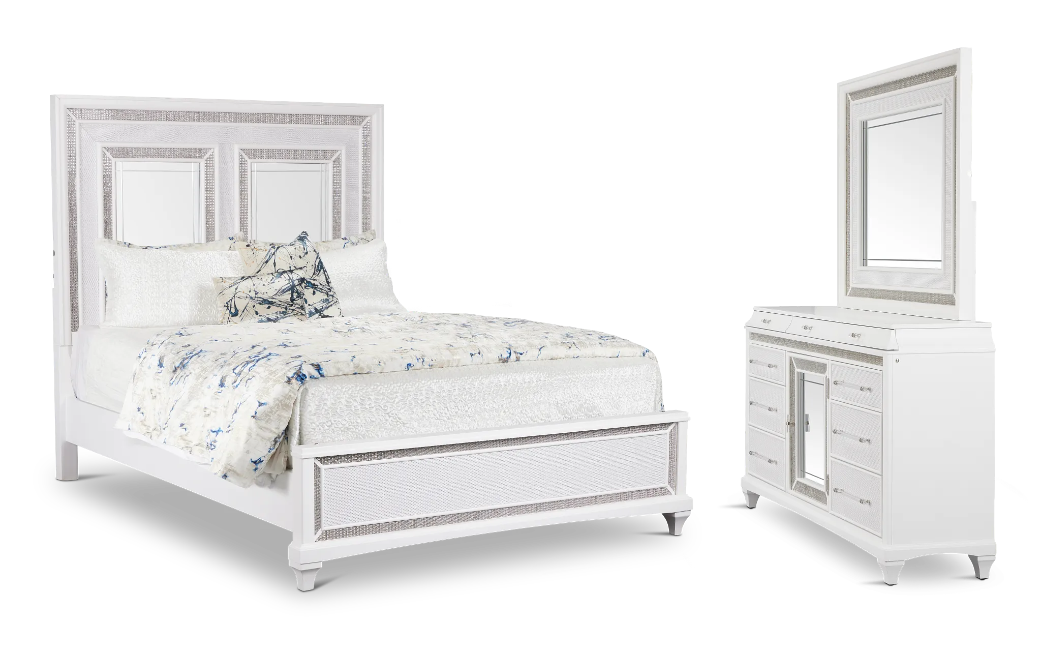 Milan White Panel Bedroom